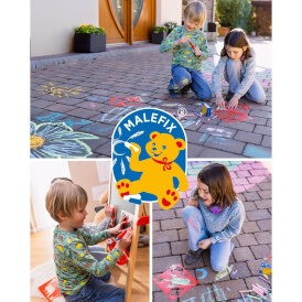 Straßenmalkreiden MALEFIX von PUSTEFIX Mal-Spaß mit höchstem Spielwert Nachfüllpack Schablonen Set 18er