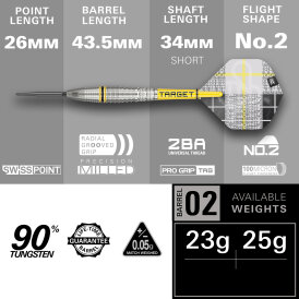 Target Steel Darts SWISS Point Scott Williams Shaggy G2 Generation 2 90% Tungsten Steeltip Dart Steeldart