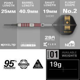 Target Soft Darts Stephen Bunting The Bullet 95K 95% Tungsten Softtip Dart Softdart 19 g