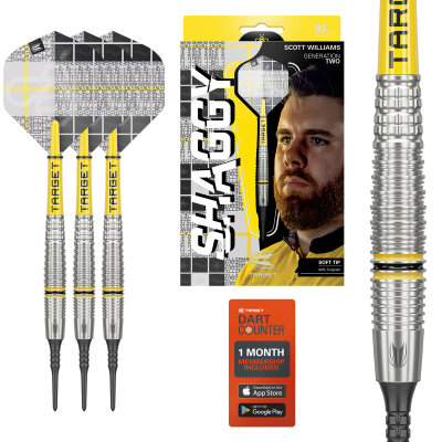 Target Soft Darts Scott Williams Shaggy G2 Generation 2 90% Tungsten Softtip Dart Softdart 18 g
