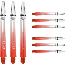 one80 Proplast Vice Shaft 3 3er Satz Dartshaft mit Federring Rot / Klar M Mittel