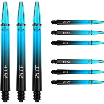 one80 Proplast Vice Shaft 3 3er Satz Dartshaft mit Federring Schwarz / Neon Blau M Mittel