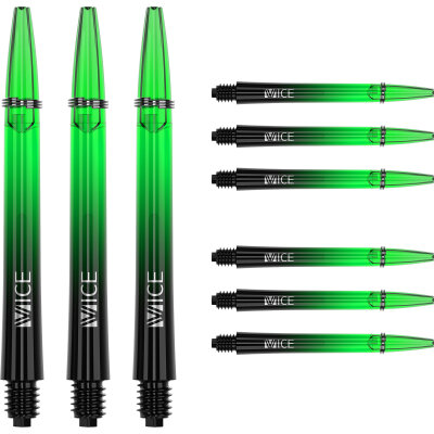 one80 Proplast Vice Shaft 3 3er Satz Dartshaft mit Federring Schwarz / Neon Grün M Mittel