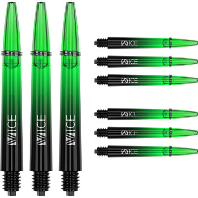 one80 Proplast Vice Shaft 3 3er Satz Dartshaft mit Federring Schwarz / Neon Grün IM Intermediate