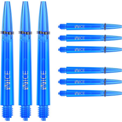 one80 Proplast Vice Shaft 3 3er Satz Dartshaft mit Federring Blau IM Intermediate