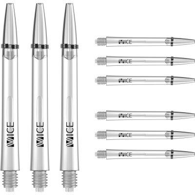 one80 Proplast Vice Shaft 3 3er Satz Dartshaft mit Federring Klar M Mittel