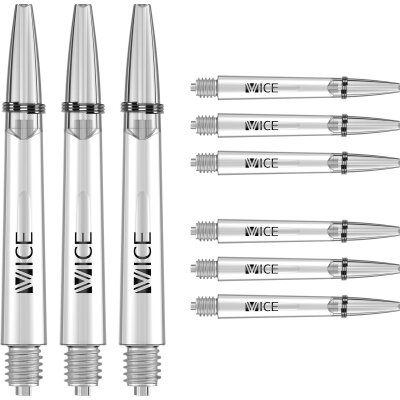 one80 Proplast Vice Shaft 3 3er Satz Dartshaft mit Federring Klar IM Intermediate
