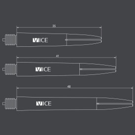 one80 Proplast Vice Shaft 3 3er Satz Dartshaft mit Federring Lila M Mittel