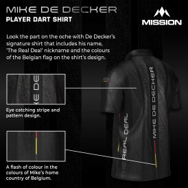 Mission Darts Mike De Decker - The Real Deal Matchshirt Dart Shirt Dartshirt Trikot Design 2025 Größe M