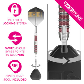 Target Steel Darts SWISS Point Stephen Bunting The Bullet 95K 95% Tungsten Steeltip Dart Steeldart 23 g