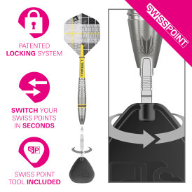 Target Steel Darts SWISS Point Scott Williams Shaggy G2 Generation 2 90% Tungsten Steeltip Dart Steeldart 25 g
