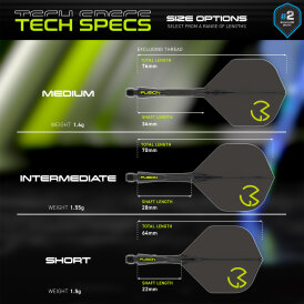 Winmau Dart Fusion MvG Michael van Gerwen PacMan Flight- Schaftsystem Nr.2 S Kurz
