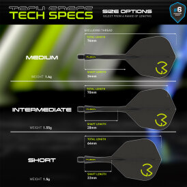 Winmau Dart Fusion MvG Michael van Gerwen PacMan Flight- Schaftsystem Nr.6 S Kurz