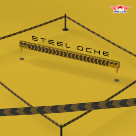 BULLS NL Yellow Metal Oche bedruckt incl.2 Aluminium Hülsen