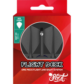 Shot Dart Flight Deck Kite 2 in1 Schaft-Flights-System M Mittel Schwarz