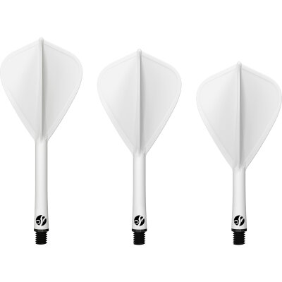 Shot Dart Flight Deck Kite 2 in1 Schaft-Flights-System M Mittel Weiß