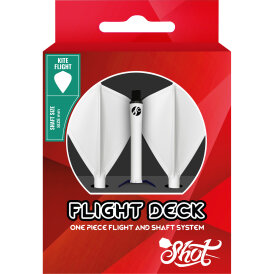 Shot Dart Flight Deck Kite 2 in1 Schaft-Flights-System M Mittel Weiß