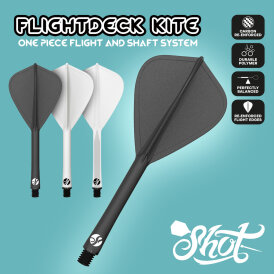 Shot Dart Flight Deck Kite 2 in1 Schaft-Flights-System M Mittel Weiß