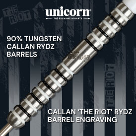 Unicorn Steel Darts Callan Rydz The Riot Phase 2 P2 90% Tungsten Steeltip Dart Steeldart 20 g