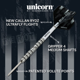 Unicorn Steel Darts Callan Rydz The Riot Phase 2 P2 90% Tungsten Steeltip Dart Steeldart 22 g