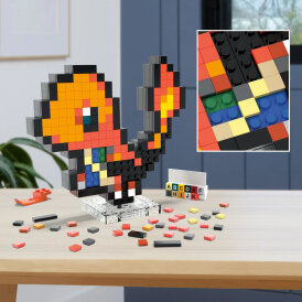 Pokémon Charmander Salameche Glumanda MEGA-Bausatz Pixel Art mit 349 Teilen Mattel HTH76