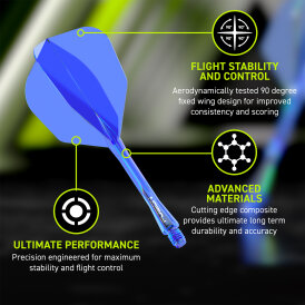 Winmau Dart Fusion Flight- Schaftsystem Nr.6 Intermediate Blau