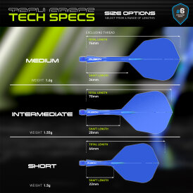 Winmau Dart Fusion Flight- Schaftsystem Nr.6 Intermediate Blau