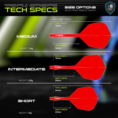 Winmau Dart Fusion Flight- Schaftsystem Nr.6 S Kurz Rot