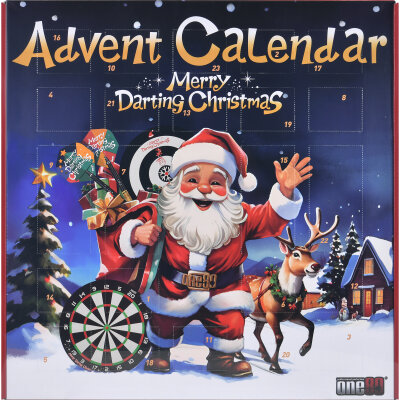 ONE80 Dart Adventskalender 2025 Weihnachten - Geschenkset für Dartspieler | 24 Tage Überraschungen rund um Darts