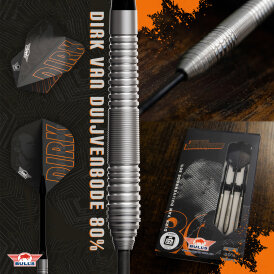 "Leicht bespielt" - BULLS NL Steel Darts Dirk van Duijvenbode E2 80% Tungsten Steeltip Darts Steeldart 22 g