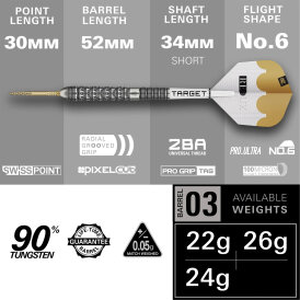 Target Steel Darts SWISS Point Redux 03 90% Tungsten Steeltip Darts Steeldart