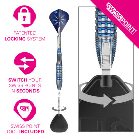 Target Steel Darts SWISS Point Phil Taylor The Power GX2 95% Tungsten Steeltip Steeldart 26 g