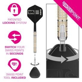 Target Steel Darts SWISS Point Dimitri van den Bergh 95K 95% Tungsten Steeltip Steeldart 23 g