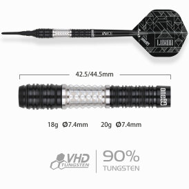 one80 Soft Dart Luxor II Eta VHD 90% Tungsten Softtip Dart Softdart