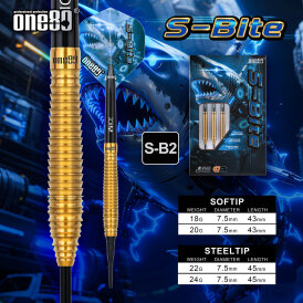 one80 Steel Dart Sbite-S B2 VHD 90% Tungsten Steeltip Dart Steeldart