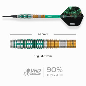 one80 Soft Dart Rene Eidams 90% Tungsten V4 Generation 4 Softtip Dart Softdart 18 g