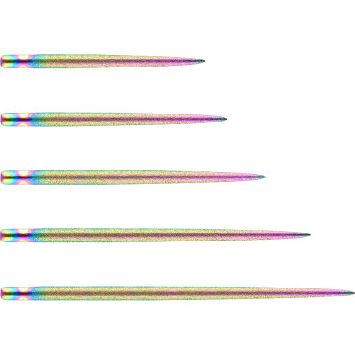 one80 Dart Steel Tip Long Taper Point Wechselspitzen Sand Coated Rainbow 36 mm