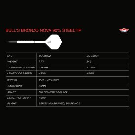 BULLS NL Steel Darts Bronzo Nova 90% Tungsten Steeltip Darts Steeldart
