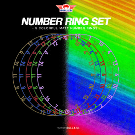 BULL´S NL Metal Colorful Matt Number Ring Set Numern Ring Zahlenring Ersatz-Nummernring 5 Stück