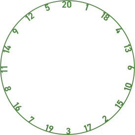 BULL´S NL Metal Colorful Matt Number Ring Set Numern Ring Zahlenring Ersatz-Nummernring 5 Stück