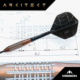 Mission Darts Steel Darts Arkitekt 90% Tungsten Steeltip Darts Steeldart