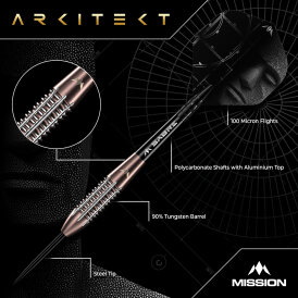 Mission Darts Steel Darts Arkitekt 90% Tungsten Steeltip Darts Steeldart