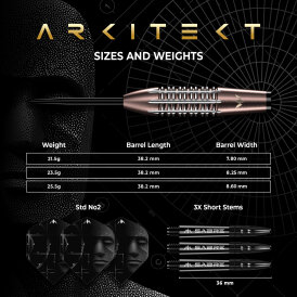 Mission Darts Steel Darts Arkitekt 90% Tungsten Steeltip Darts Steeldart
