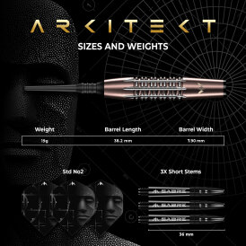 Mission Darts Soft Darts Arkitekt 90% Tungsten Softtip Darts Softdart 19 g