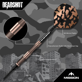 Mission Darts Soft Darts Dead Shot 95% Tungsten Softtip Darts Softdart 19 g