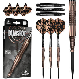 Mission Darts Steel Darts Dead Shot 95% Tungsten Steeltip Darts Steeldart 25 g