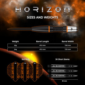 Mission Darts Steel Darts Horizon 95% Tungsten Steeltip Darts Steeldart