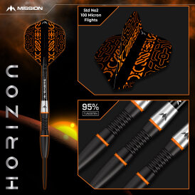 Mission Darts Steel Darts Horizon 95% Tungsten Steeltip Darts Steeldart