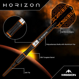 Mission Darts Soft Darts Horizon 95% Tungsten Softtip Darts Softdart 18 g
