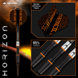 Mission Darts Soft Darts Horizon 95% Tungsten Softtip Darts Softdart 18 g